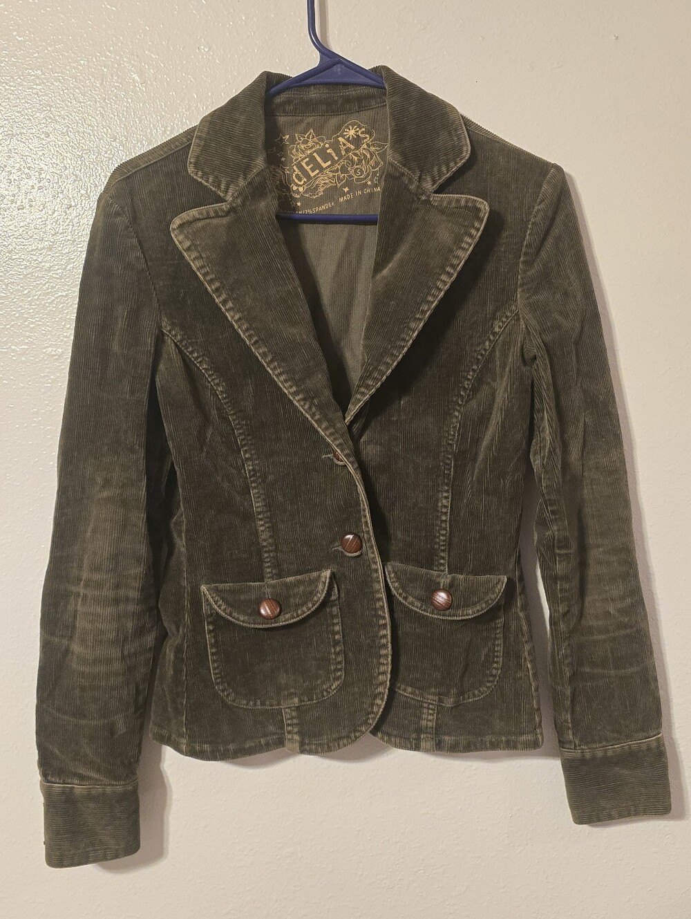 Vintage dELiA*s Olive Green Corduroy Blazer Jacket - Size Small